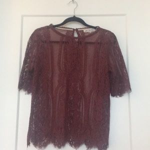 Maroon Lace Blouse